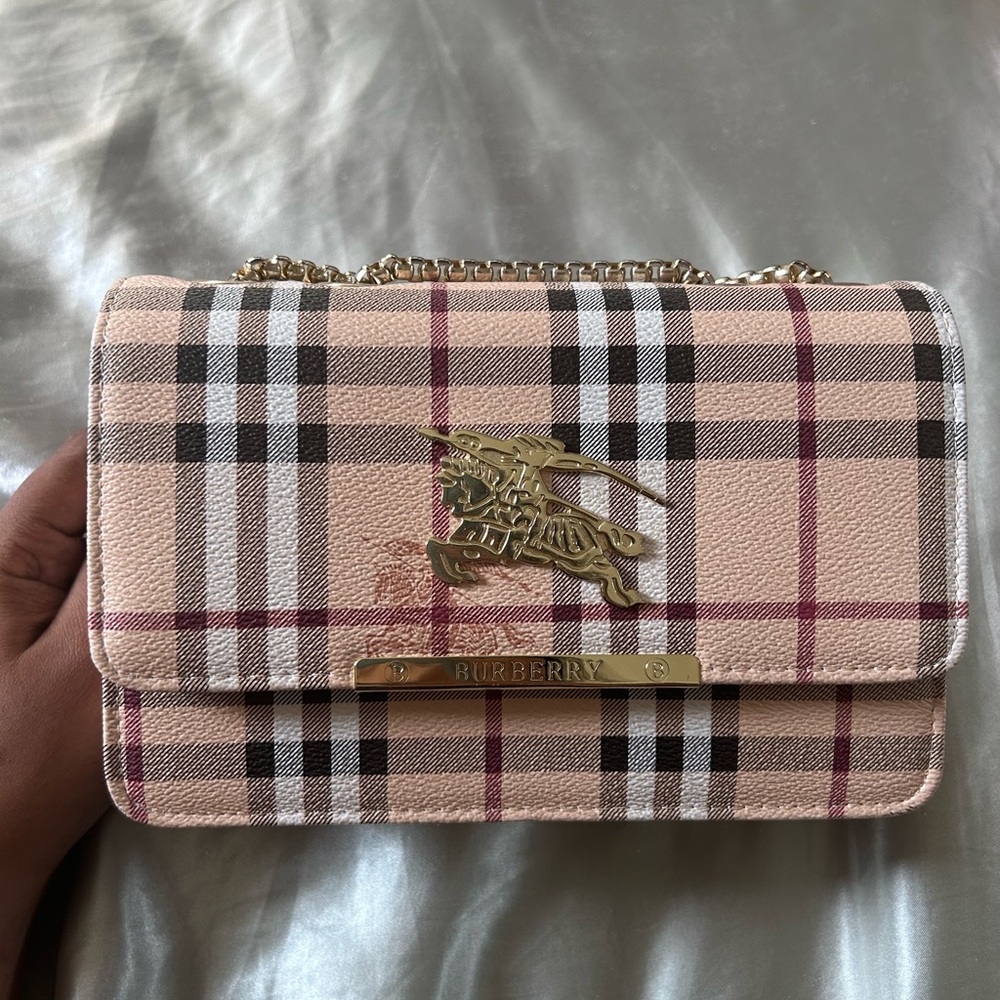 Luxury Burberry Haymarket Bag